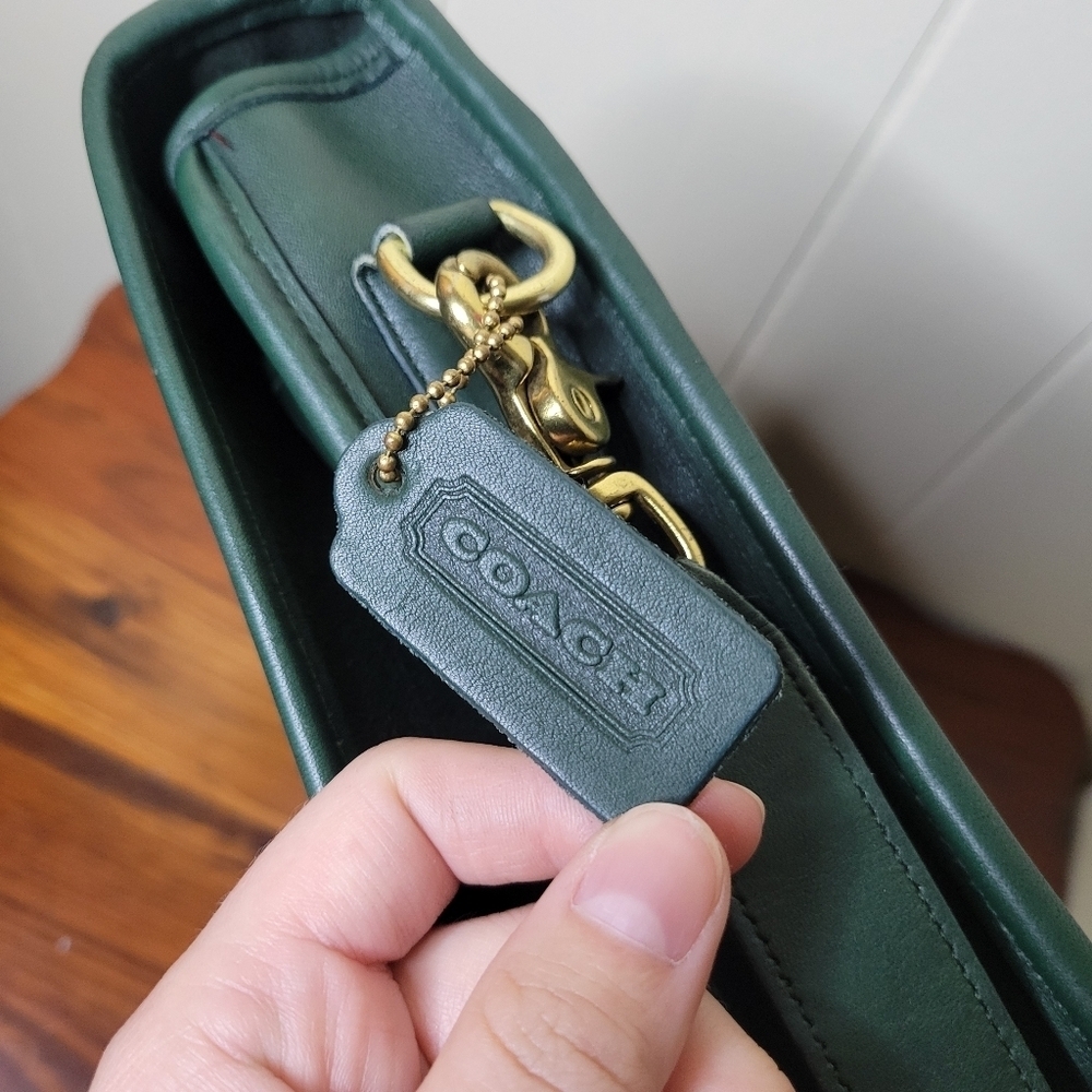 Vintage Coach Colebrook #5181 Green 2way Shoulder Bag Messenger Briefcase - Picture 10 of 12